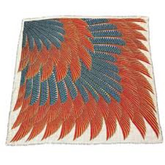 1976 The Treasures of Tutankhamun Vibrant Orange and Blue Patterned Fabric 100% - Picture 4 of 4